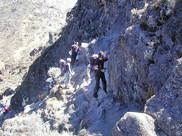 Barranco Wall, Machame Route, Kilimanjaro, Tanzania photo