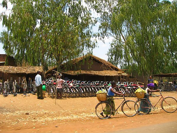 Bicycles Stand In Village