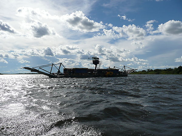 Ferry Crossing The Mighty Zambezi River