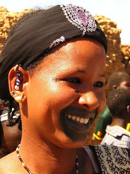 Peulh (fulani) Girl At Village Fiesta Near Djenné.