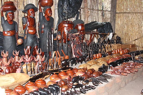 Curio market stall in Malawi