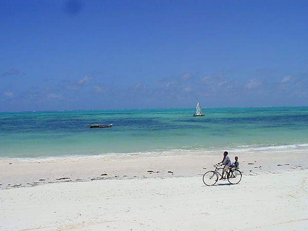 Cycling On Beach, Zanzibar, Tanzania