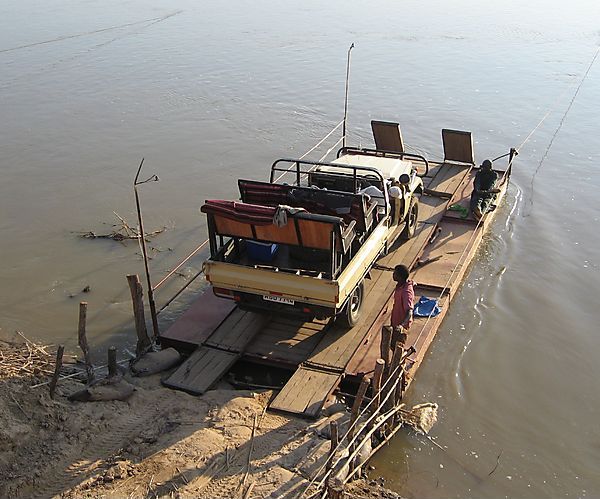 Ferry Across River In South Luangwa National Park, Zambia