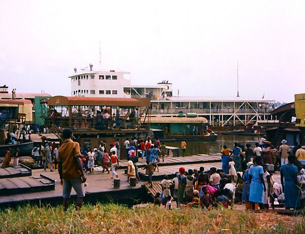 Ferry On Zaire River