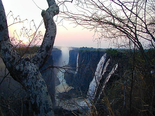 Sunset At Victoria Falls, Zambia Side