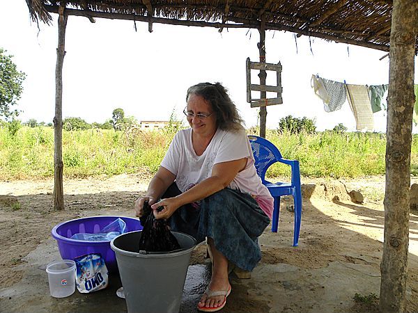 Peace Corps Volunteer Doing Her Laundry
