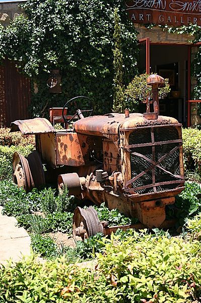 Old Tractor Used For Garden Scaping