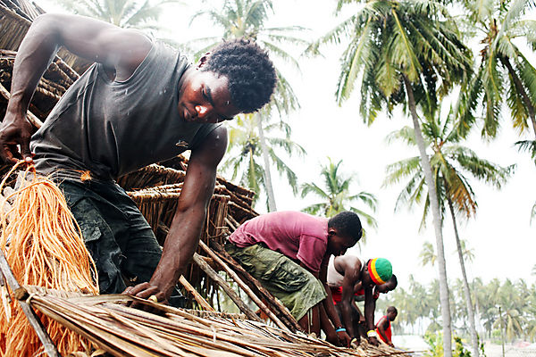 Villagers at work