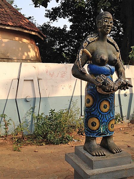 Statue outside the sacred Python temple, Ouidah, Benin