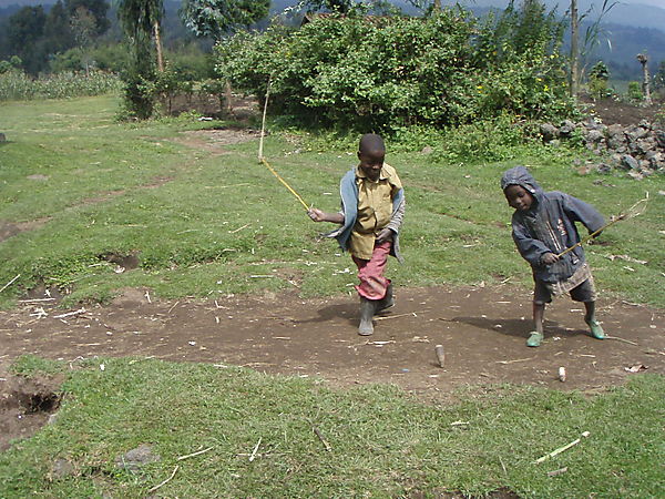 Children Playing With A "whipping Top"