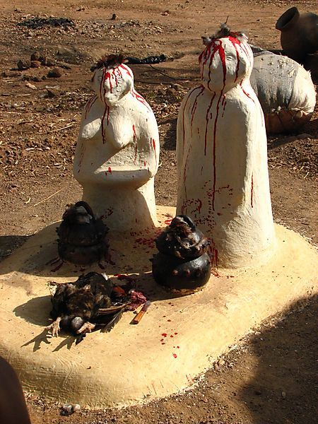 Newly Inaugurated Fetishes Outside A New Lobi House In Gaoua.